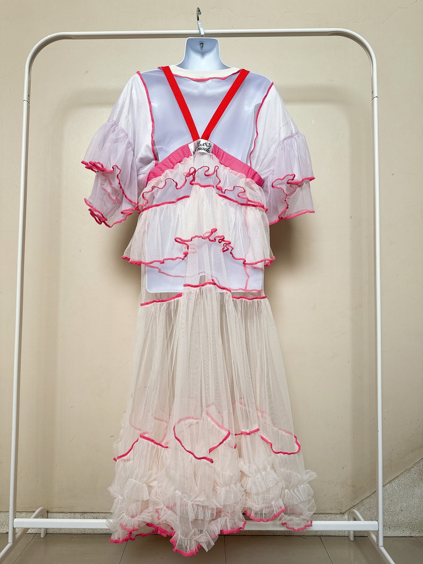 504401 オフホワイトチュールワンピース off white tulle overalls