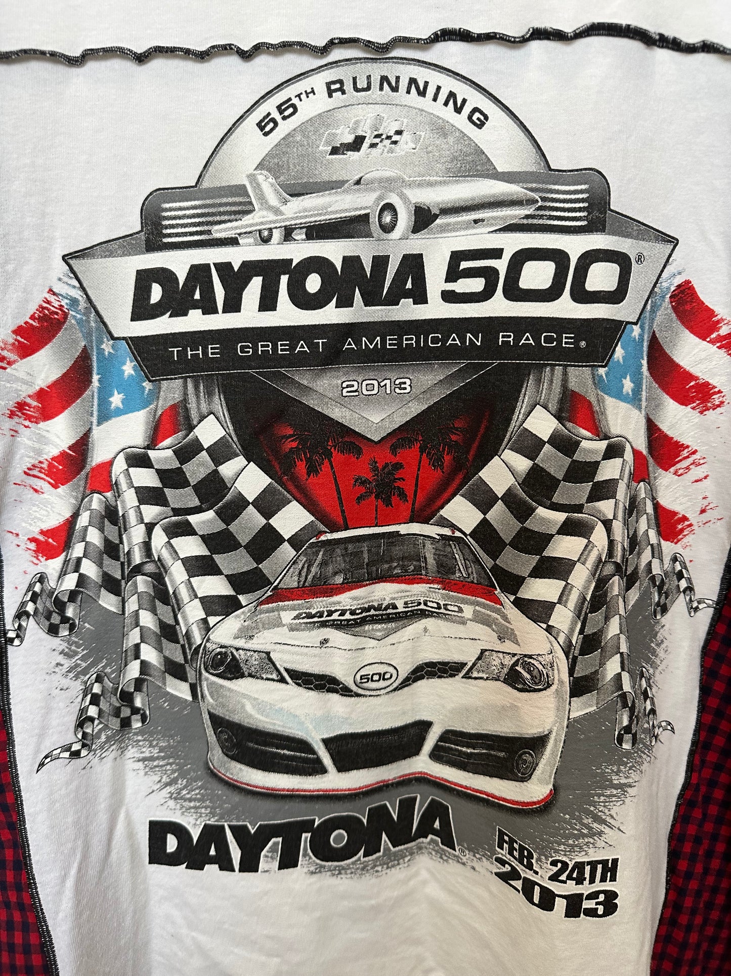 W505210 グラフィックチェックTシャツ