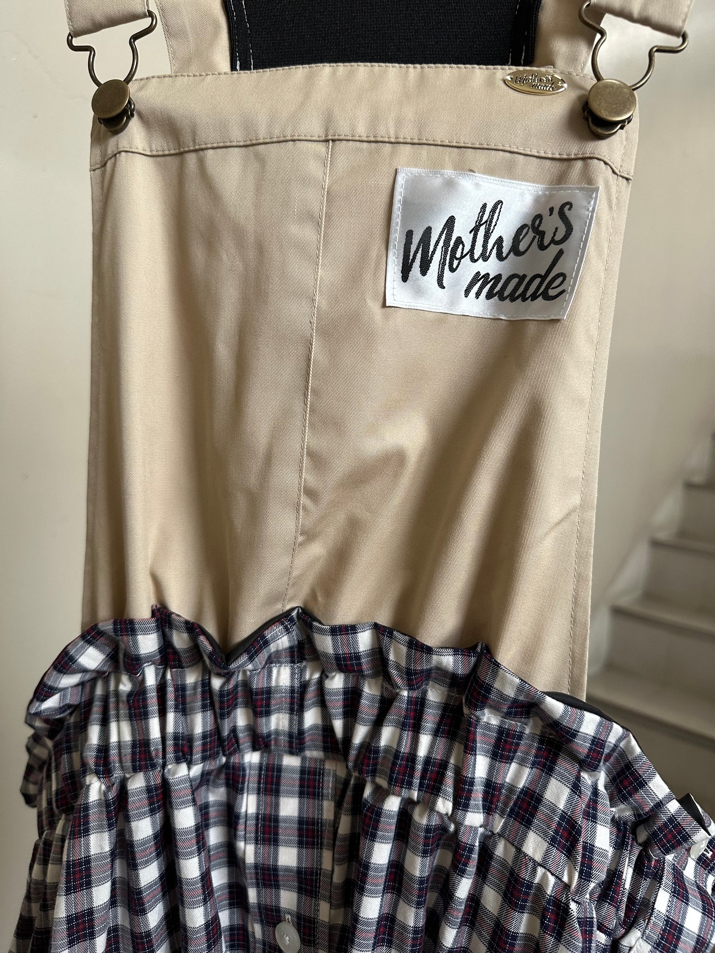 W505407 チェックサロペットワンピース