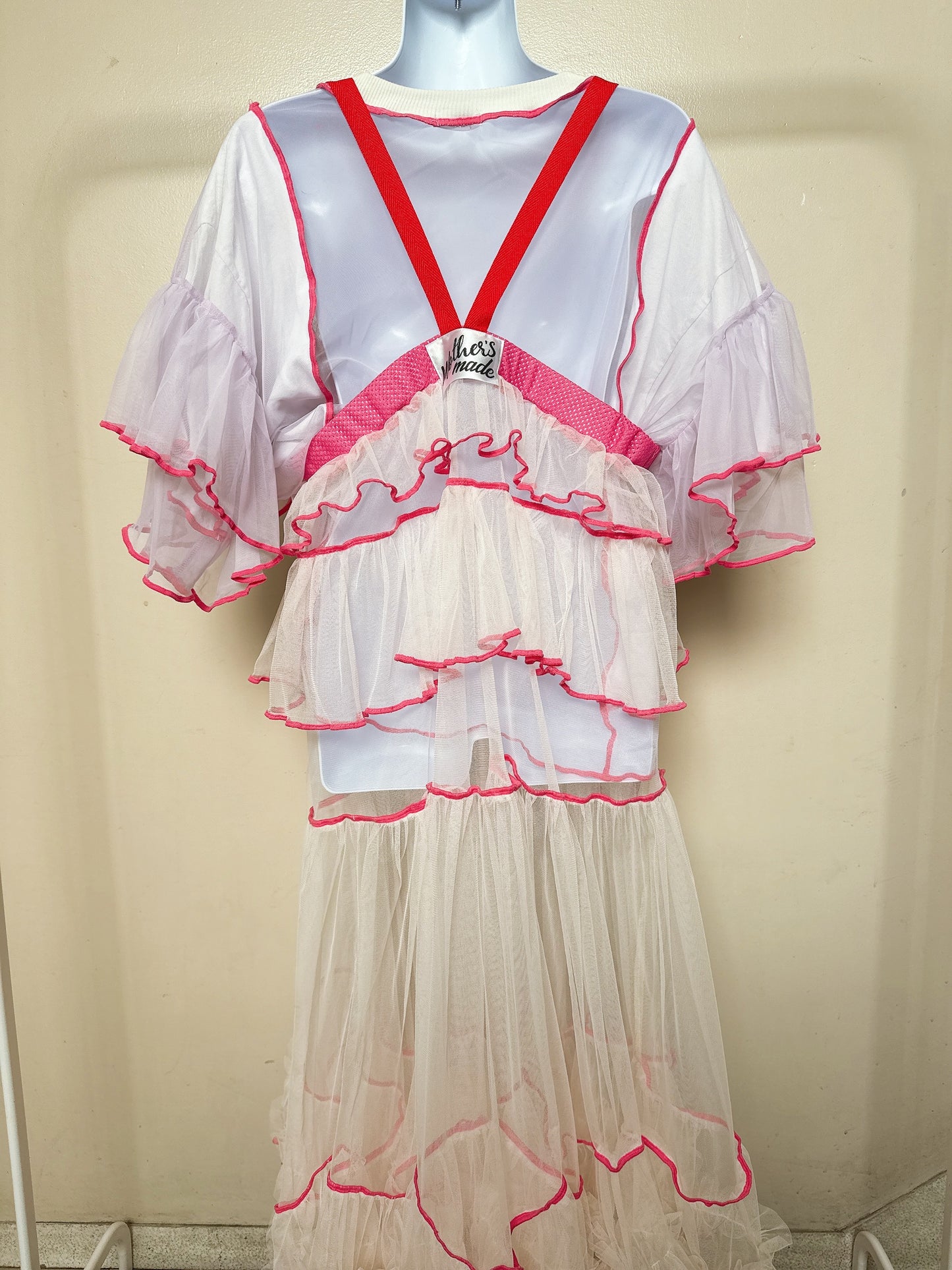 504401 オフホワイトチュールワンピース off white tulle overalls