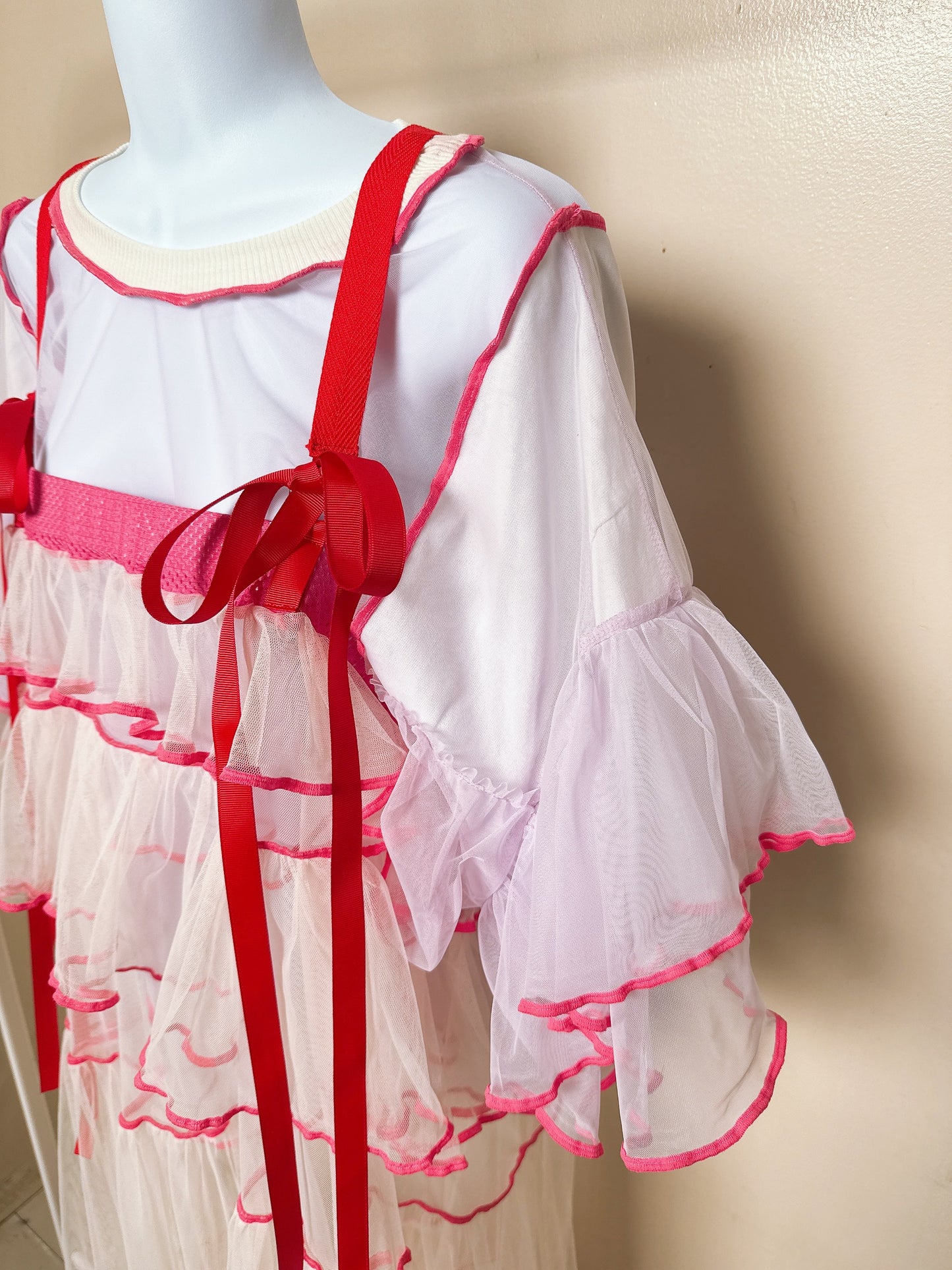 504401 オフホワイトチュールワンピース off white tulle overalls