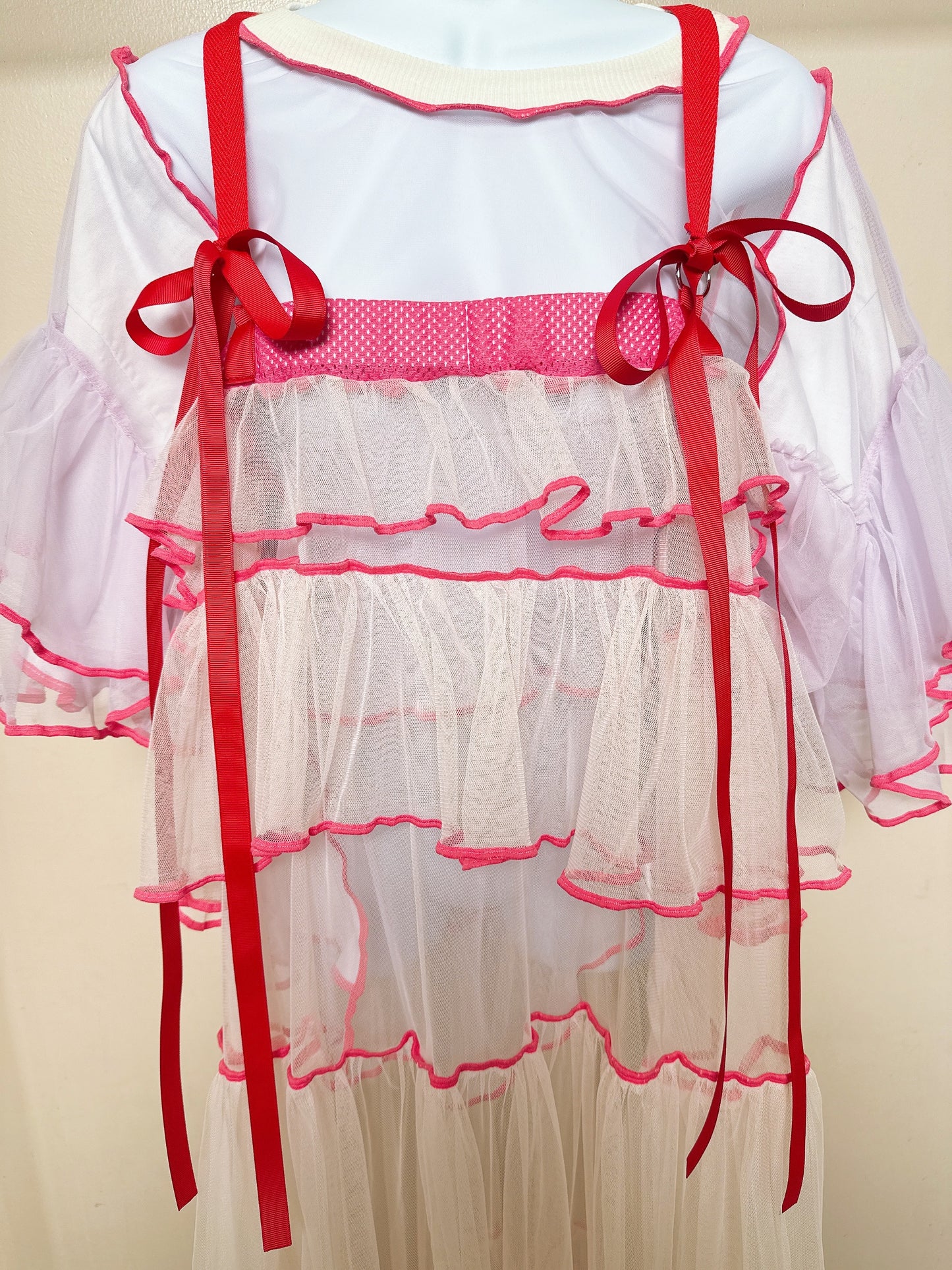 504401 オフホワイトチュールワンピース off white tulle overalls
