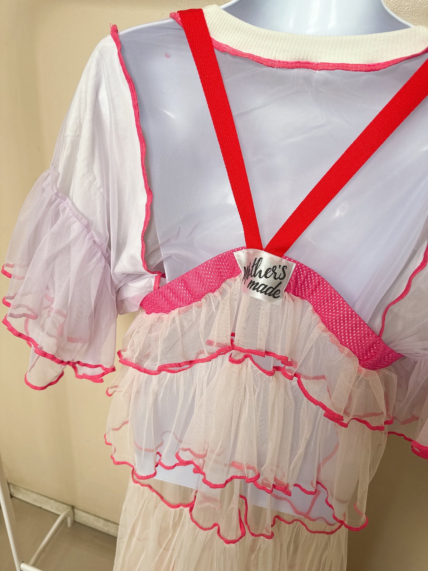 504401 オフホワイトチュールワンピース off white tulle overalls