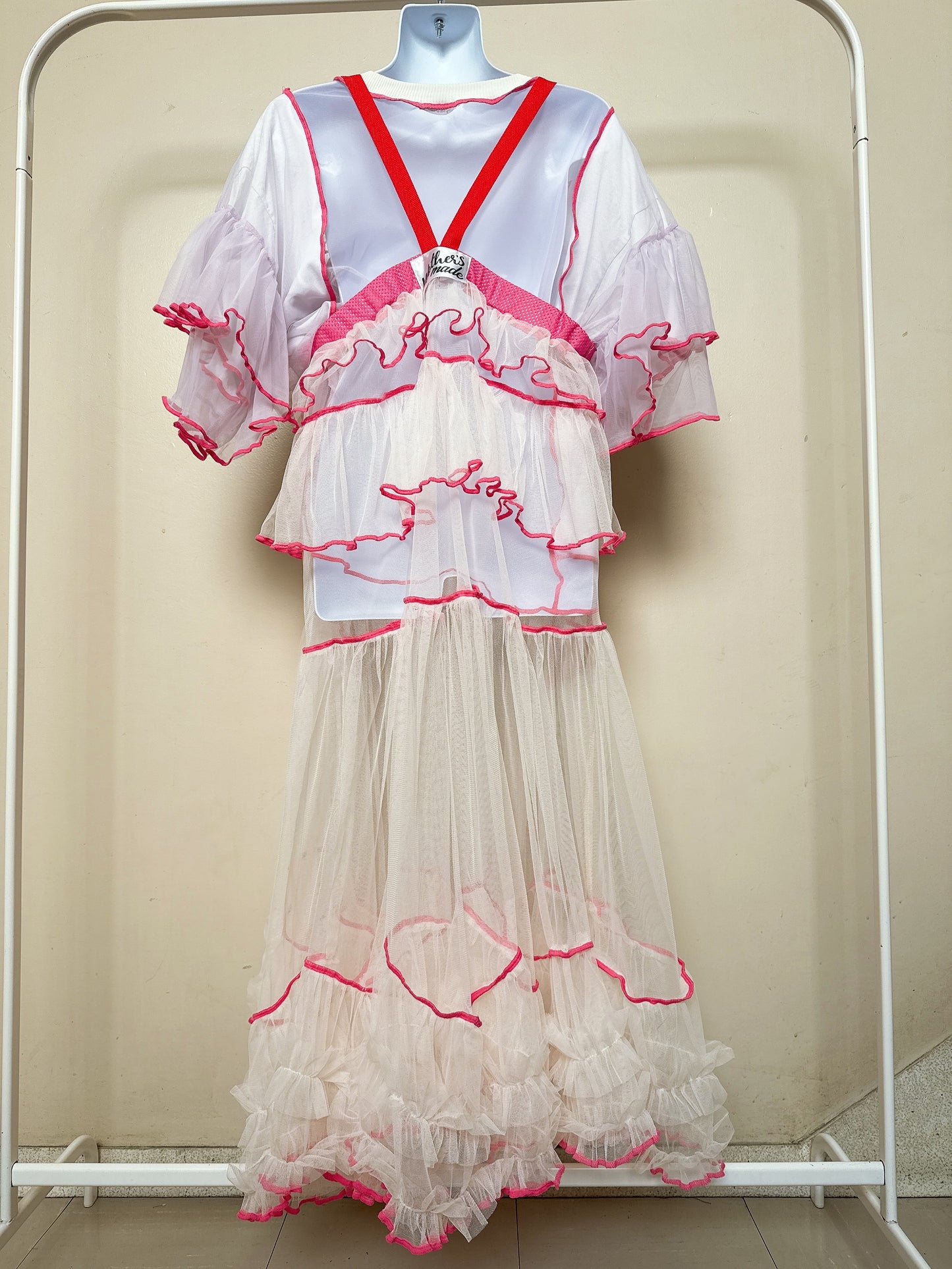 504401 オフホワイトチュールワンピース off white tulle overalls