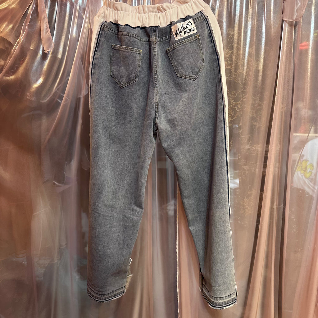 ニットパッチワークデニム