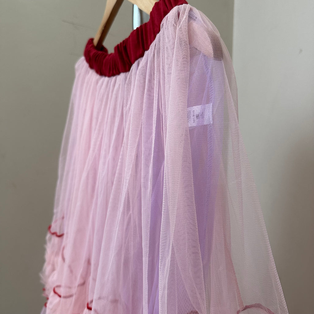 ピンク×パープルのチュールスカート