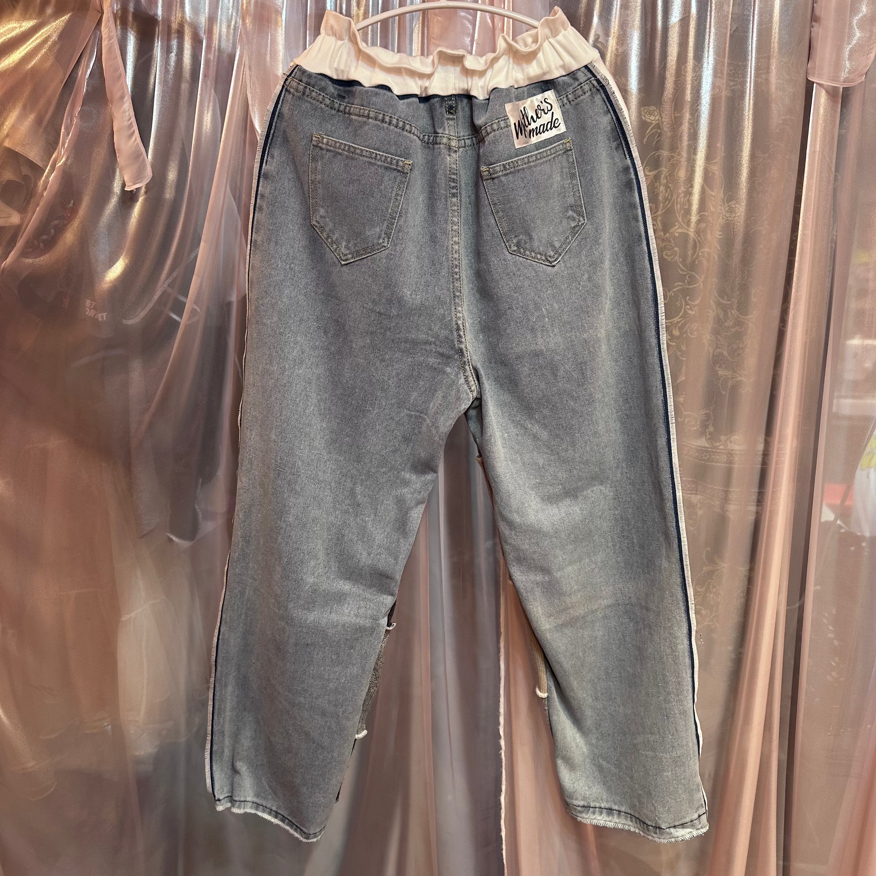 ニットパッチワークデニム