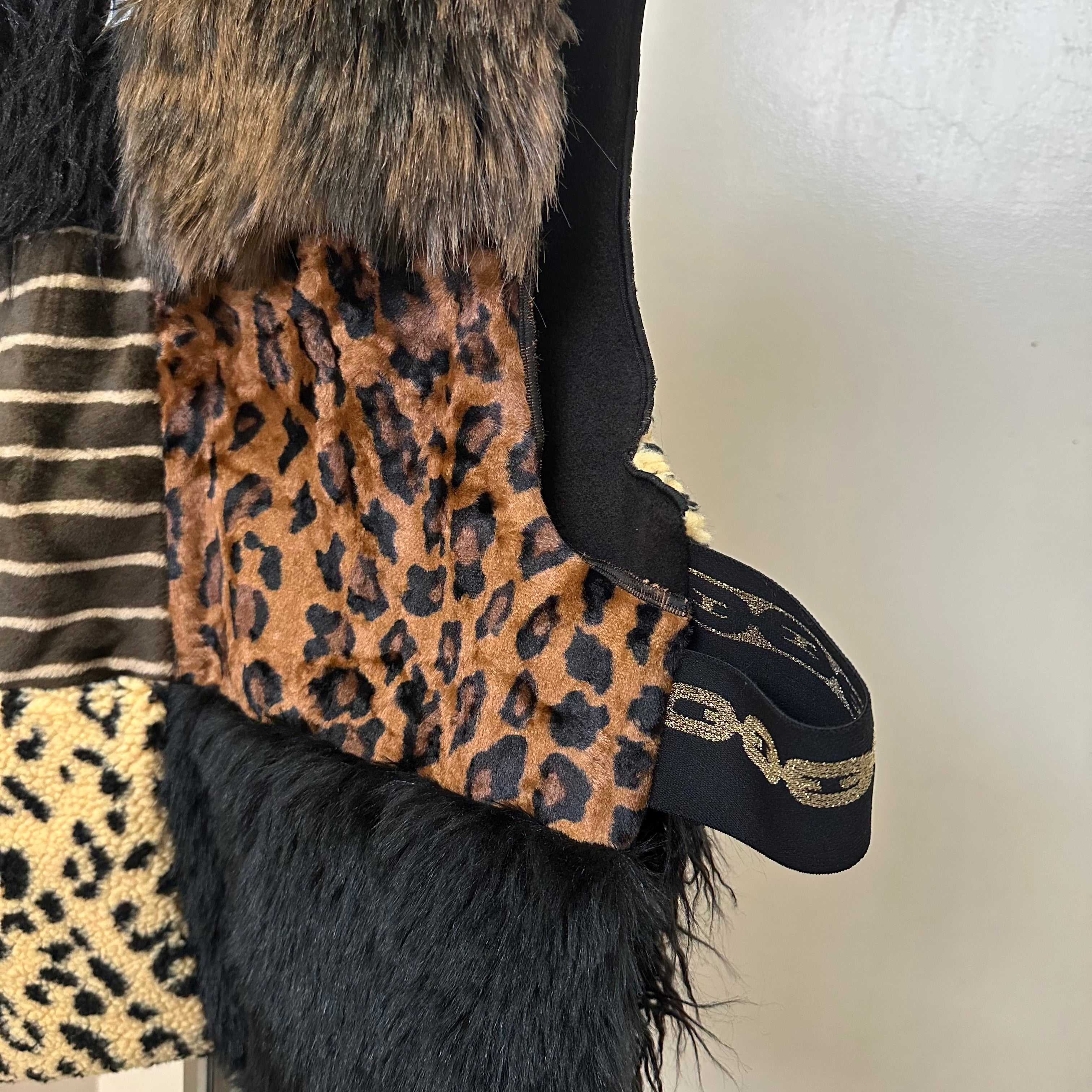 ファーパッチワークベスト