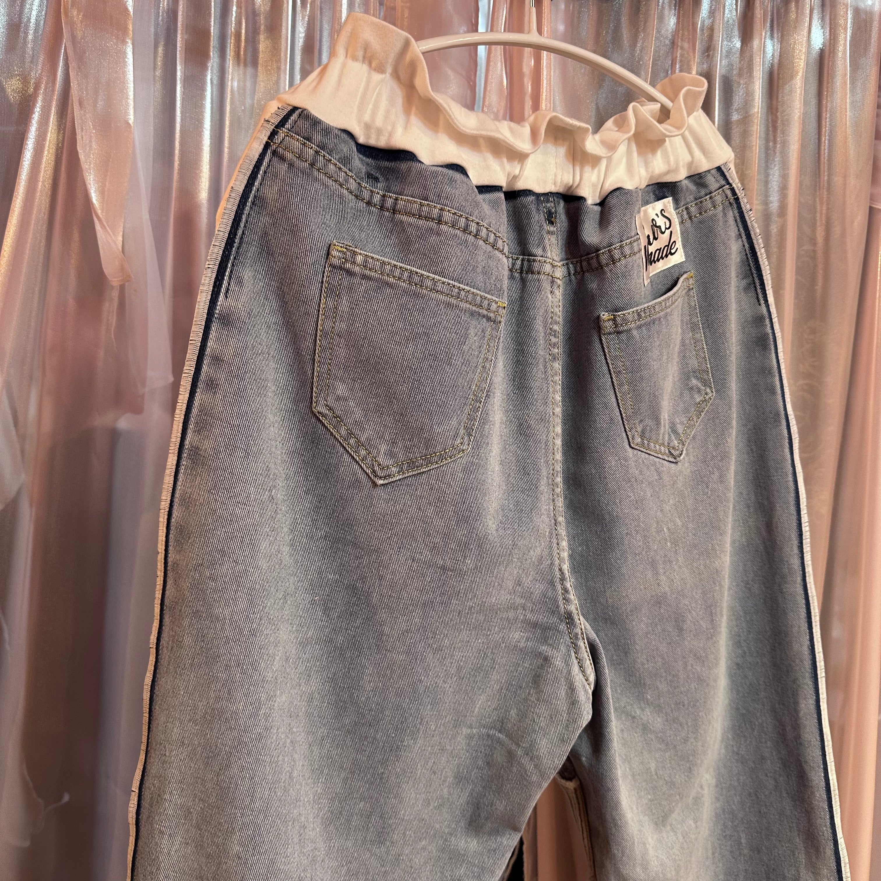 ニットパッチワークデニム