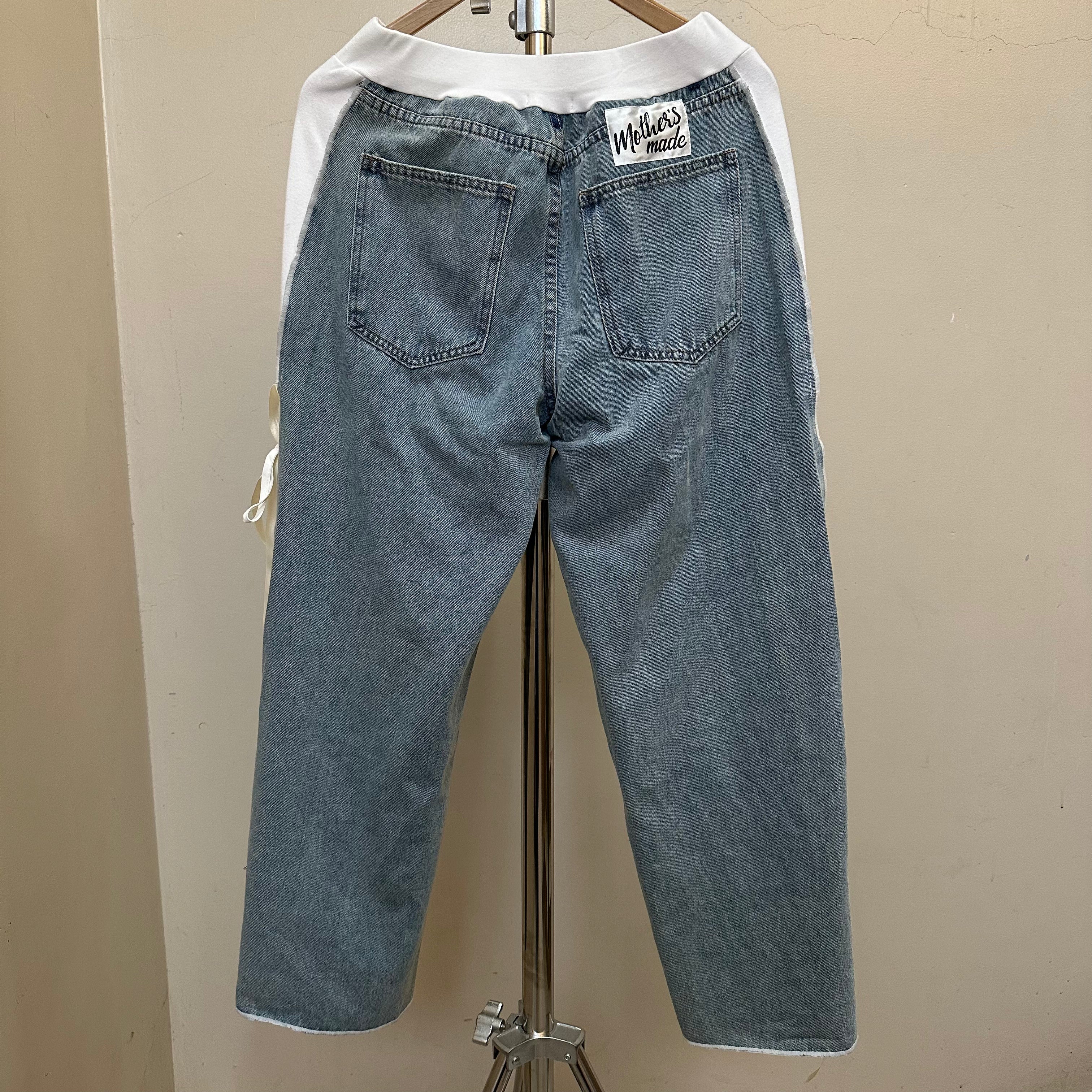 レース付きデニム