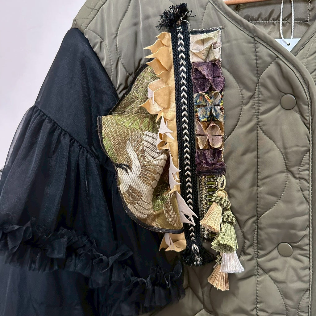 チュール袖のアーミージャケット