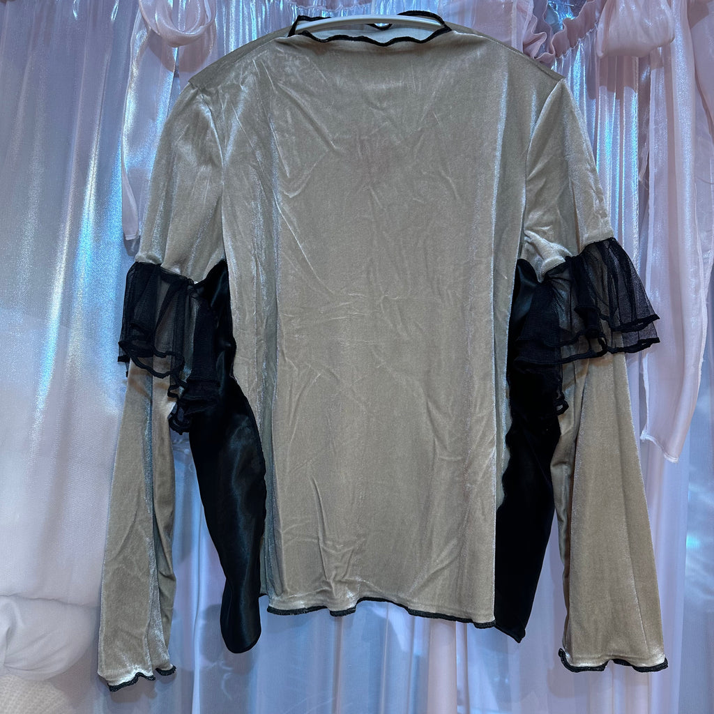 ベージュベルベットトップス