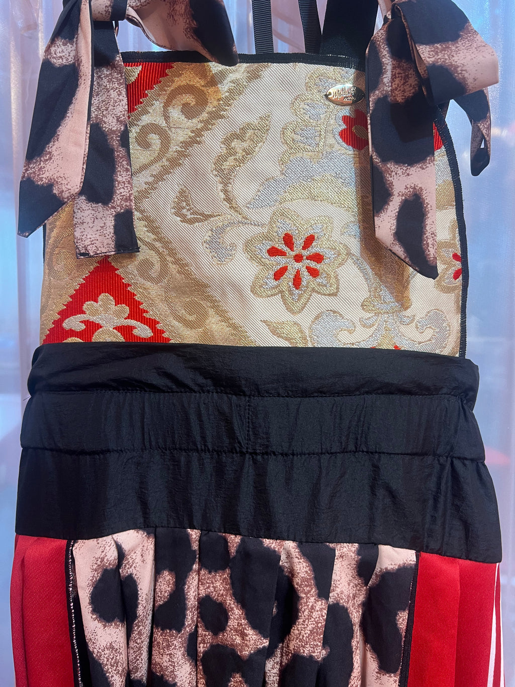 トラックパンツ x ヒョウ柄 リメイクOP