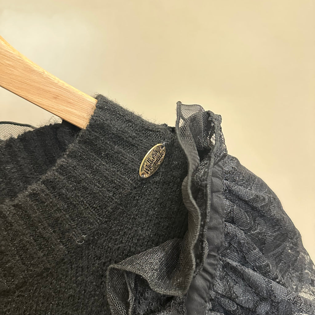 取り外し可能なレース付きチュールセーター