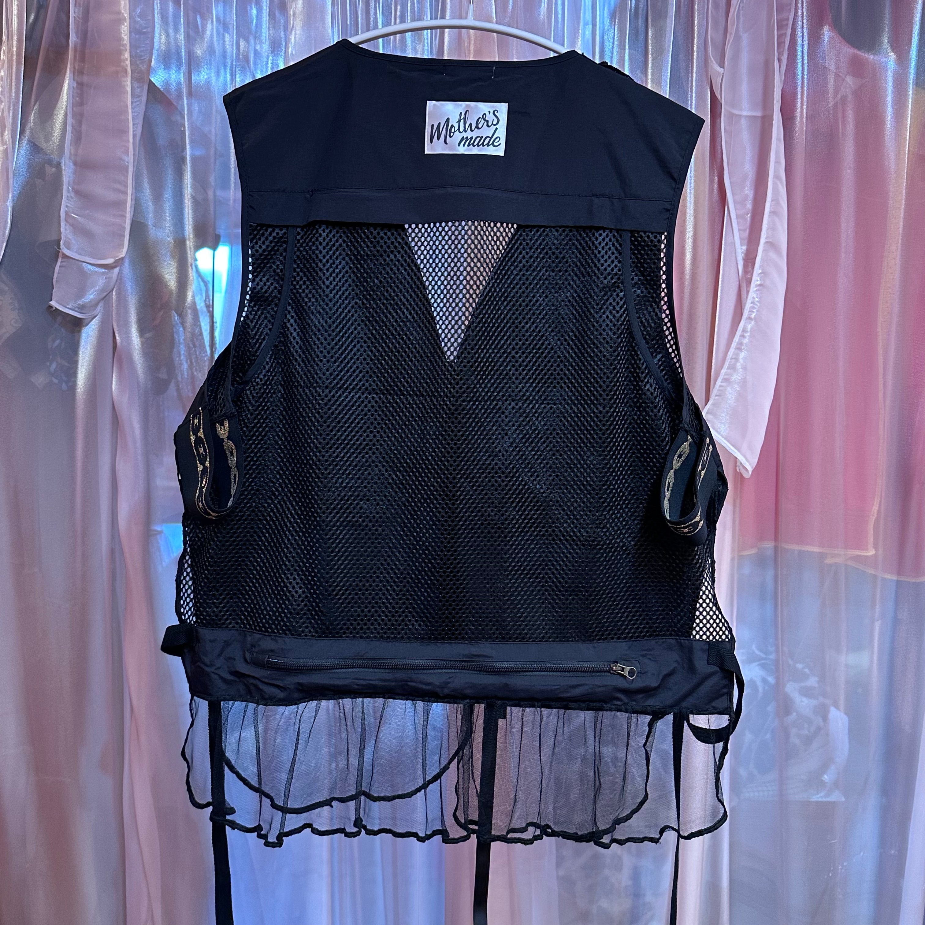 黒ヒョウワッペンフィッシングチュールベスト