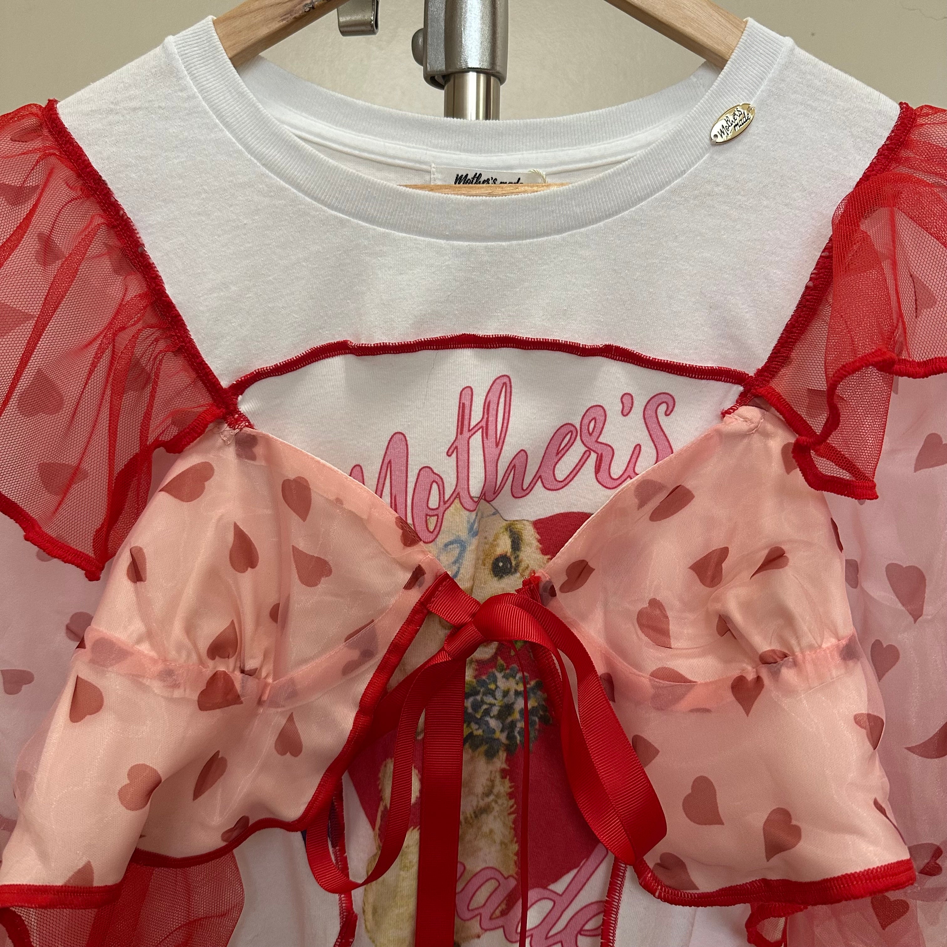 ワンちゃんハートリメイクトップス