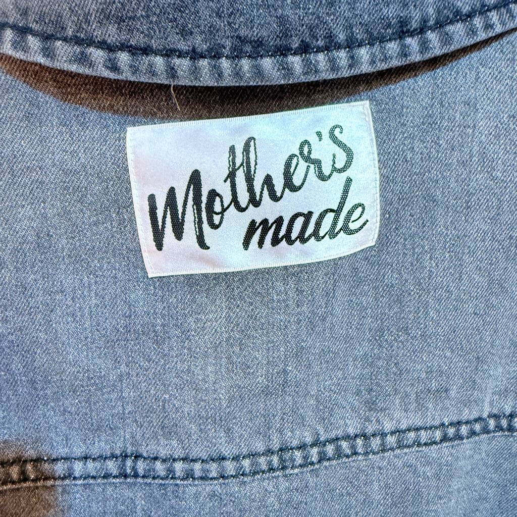 フェイクレザーのバルーンスリーブデニムジャケット