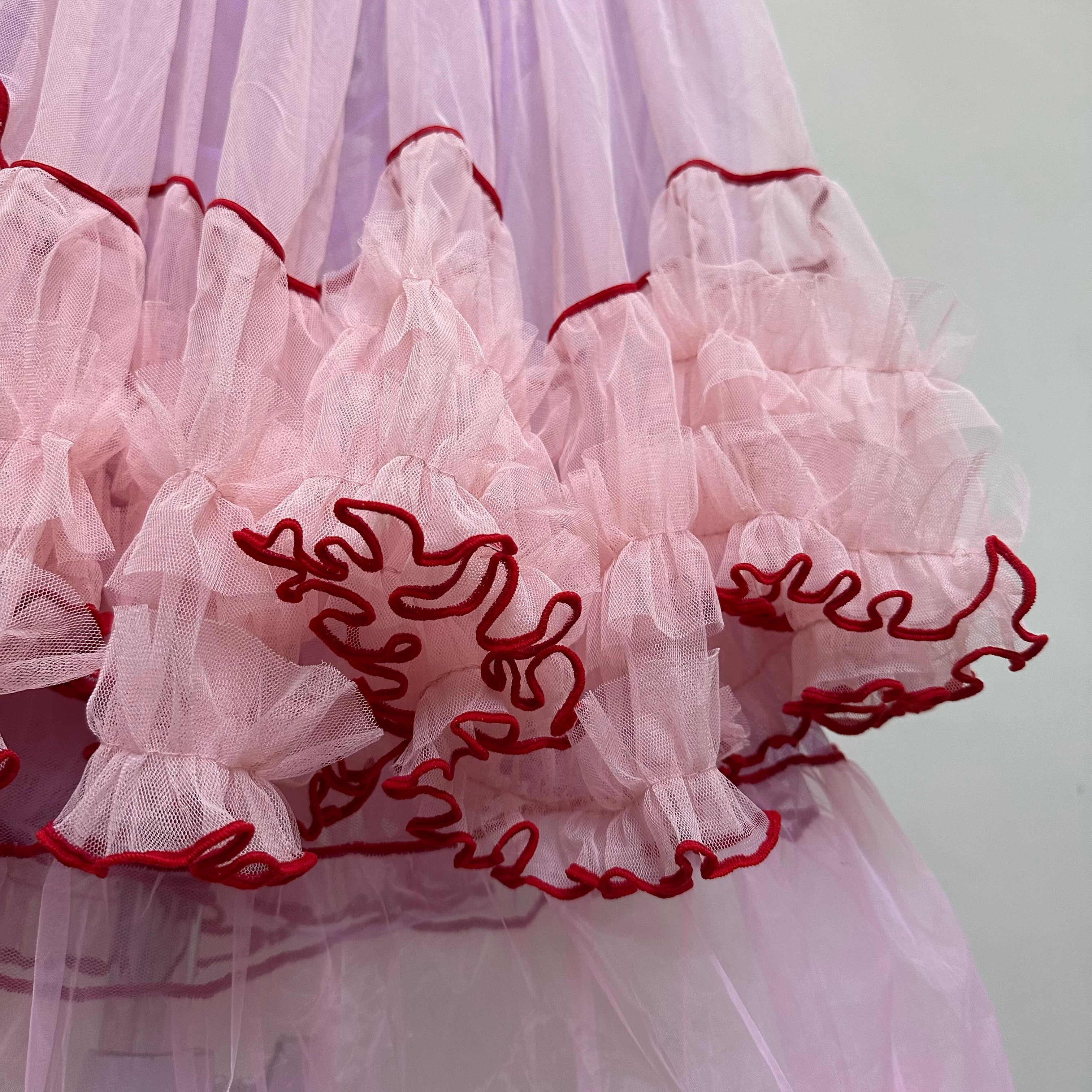 ピンク×パープルのチュールスカート