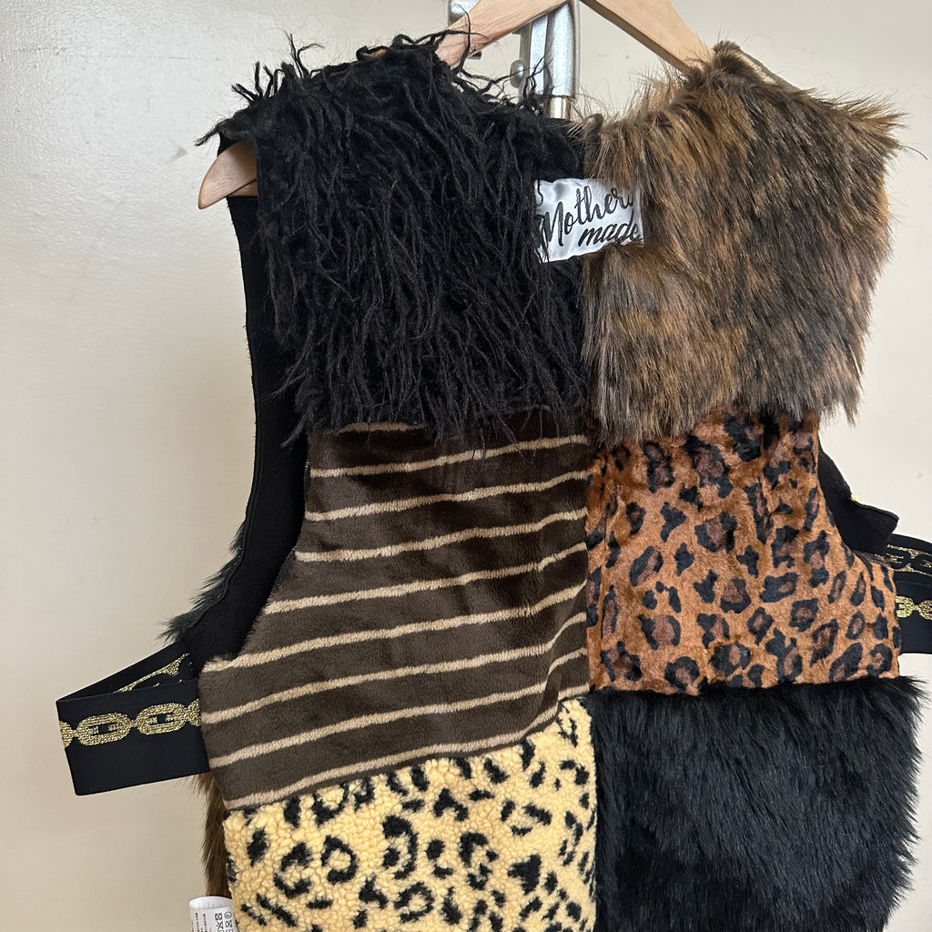 ファーパッチワークベスト