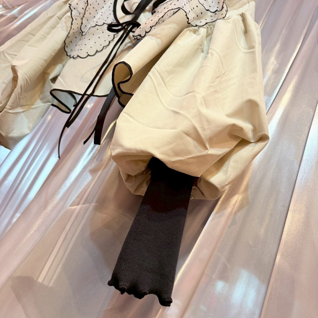 アイボリーレース刺繍バルーンスリーブジャケットハウリー