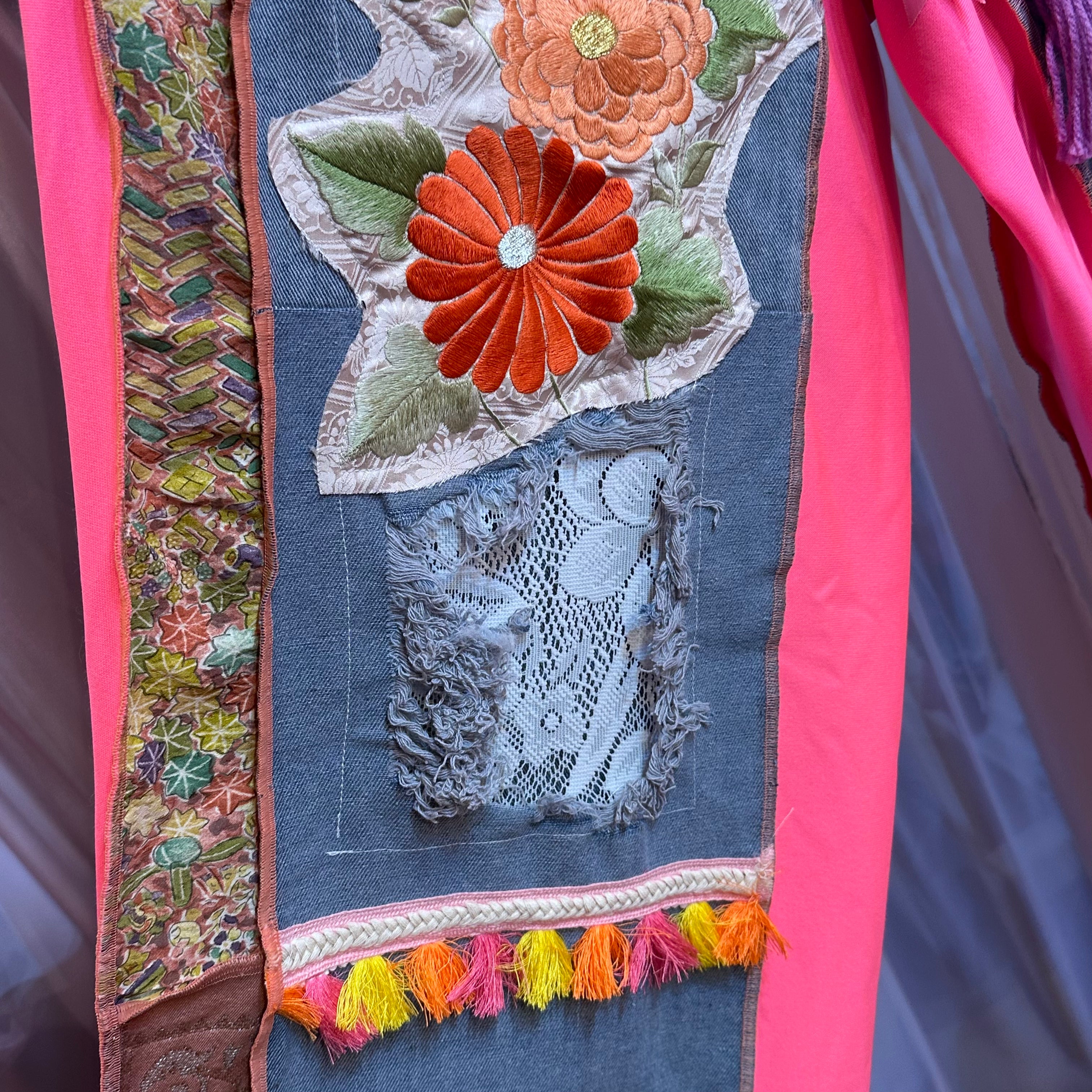 着物リメイクフリンジデニム