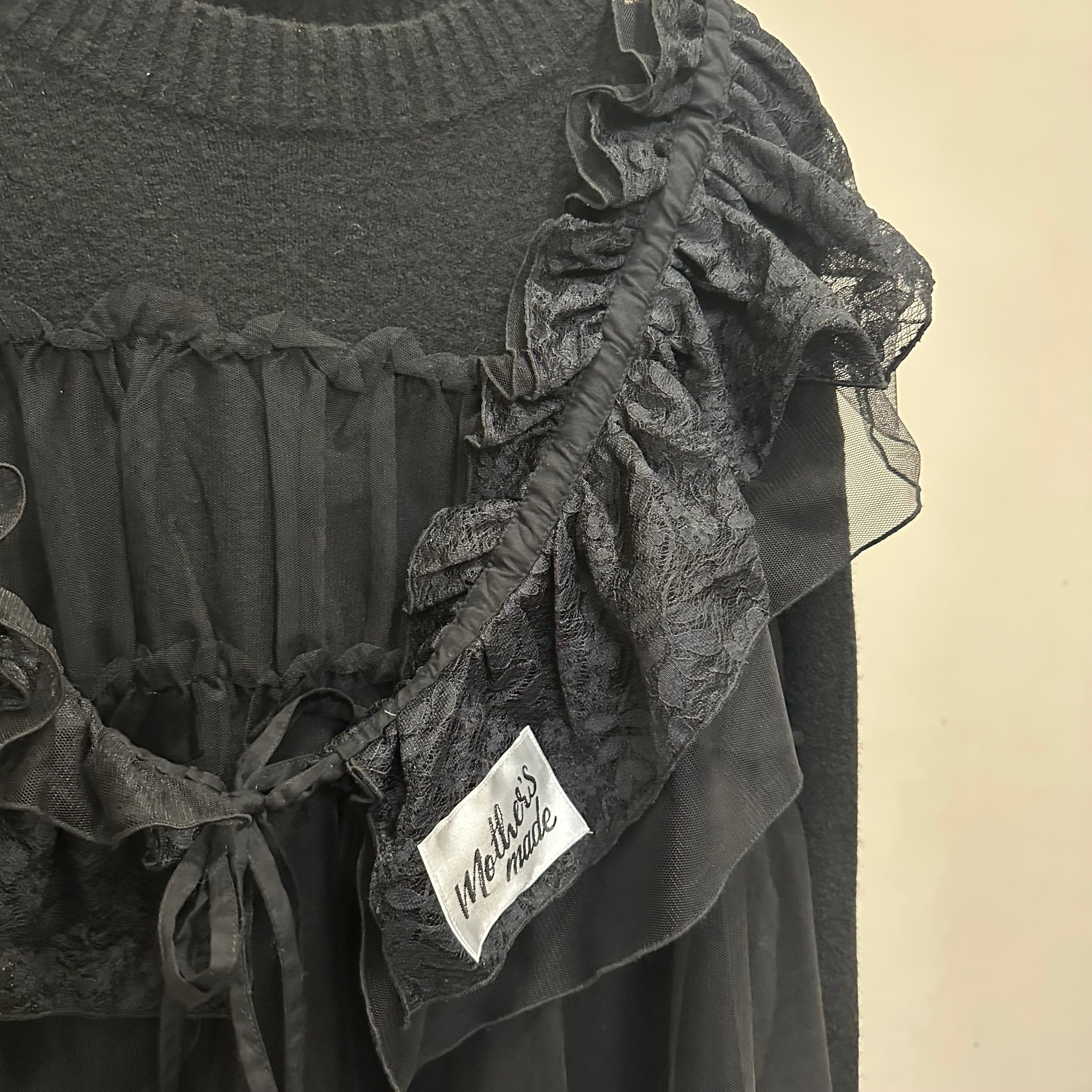 取り外し可能なレース付きチュールセーター