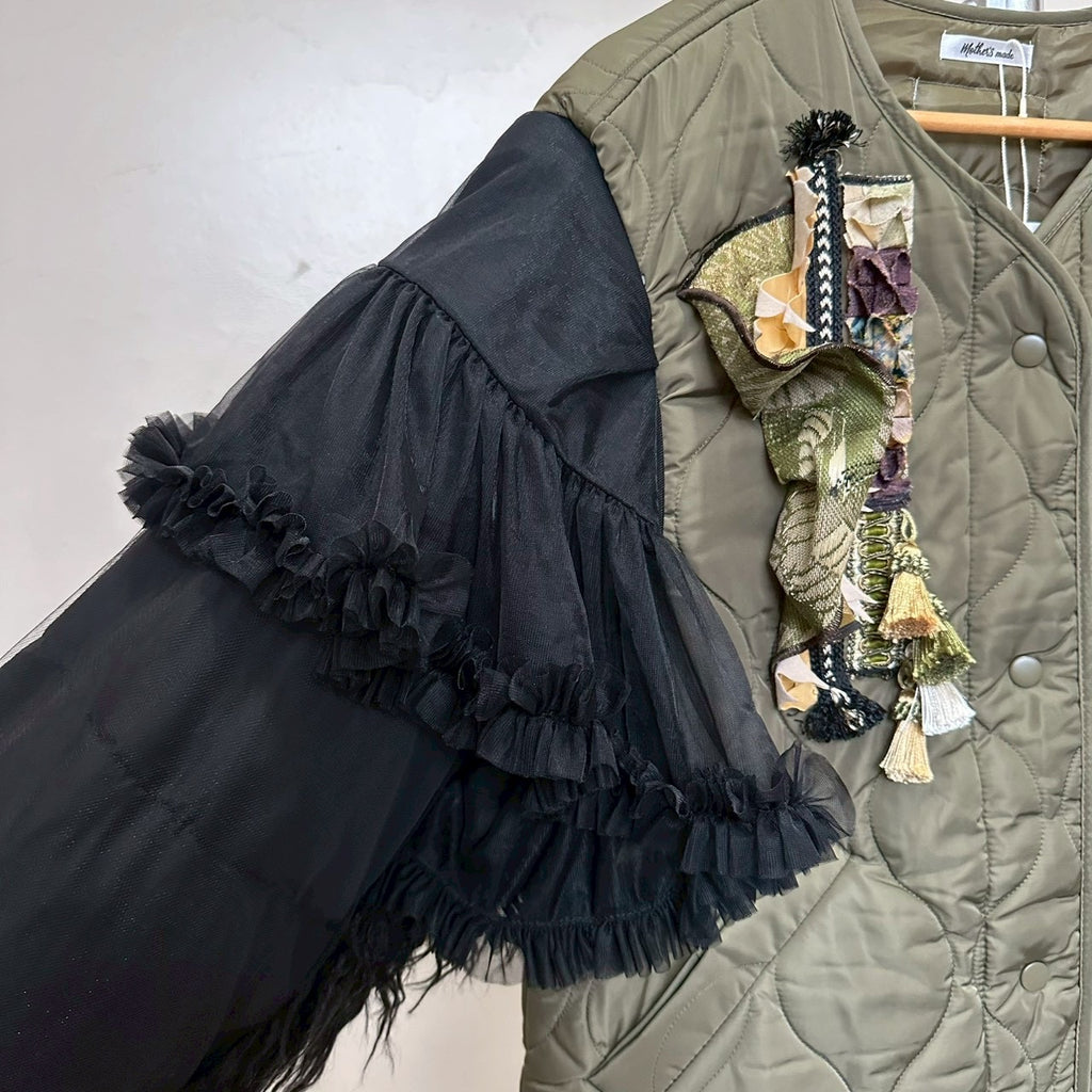 チュール袖のアーミージャケット