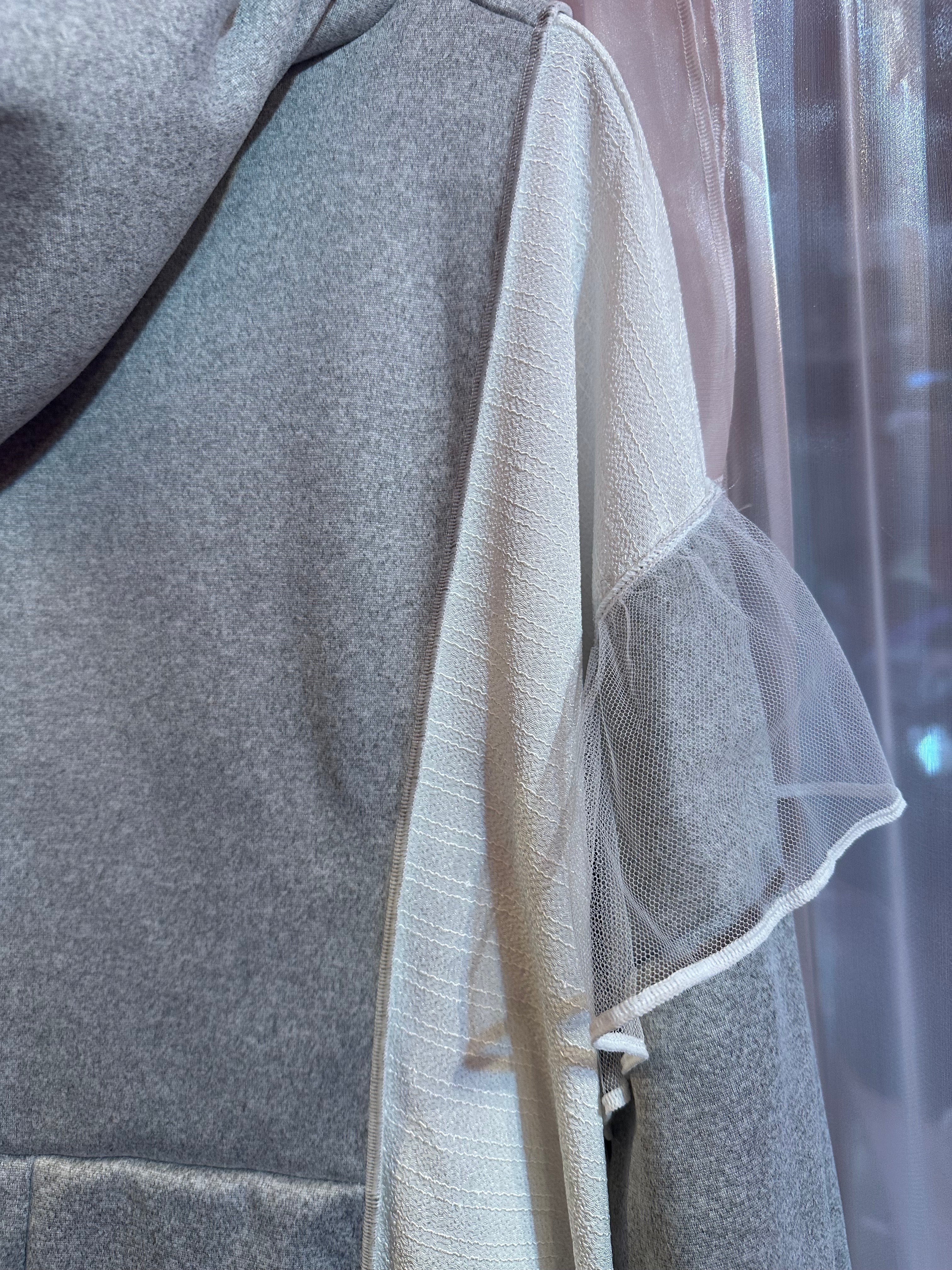 ニットパッチワークフード付きワンピース