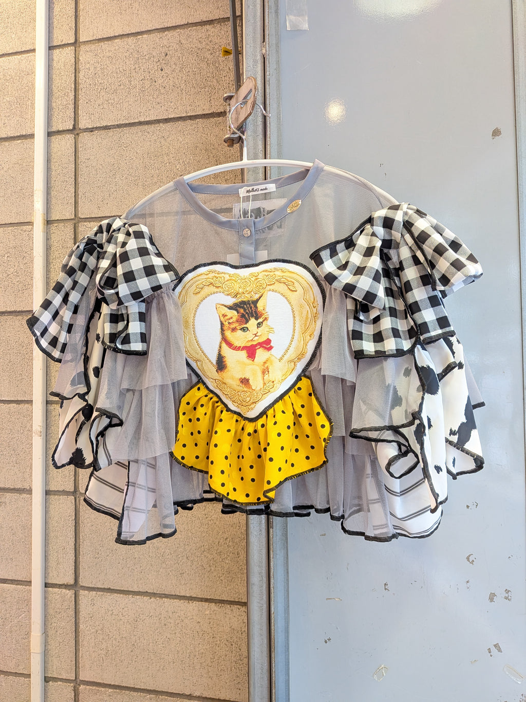 ねこハート♡シフォントップス グレー