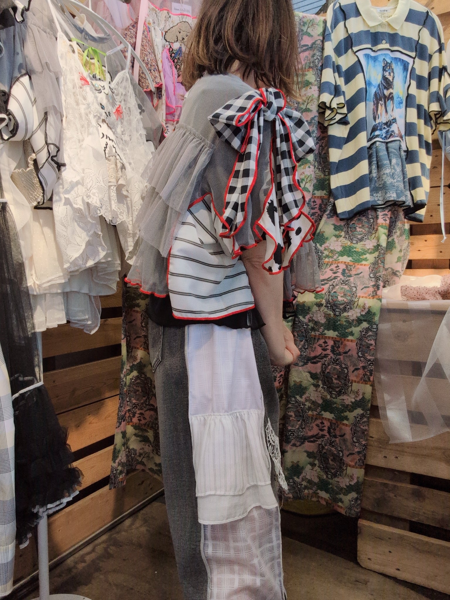 りすハート♡シフォントップス グレー