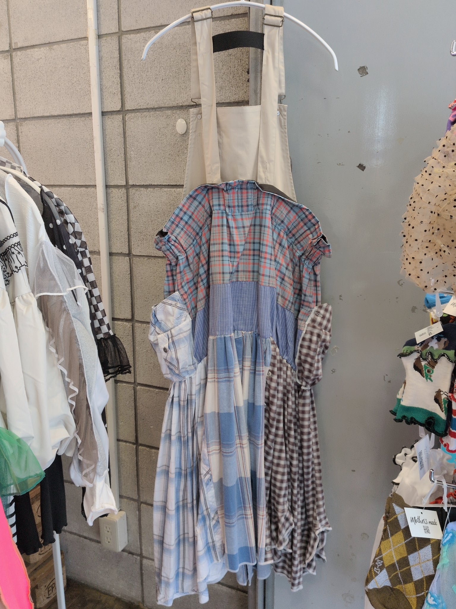 シャツリメイクサロペット ブルー